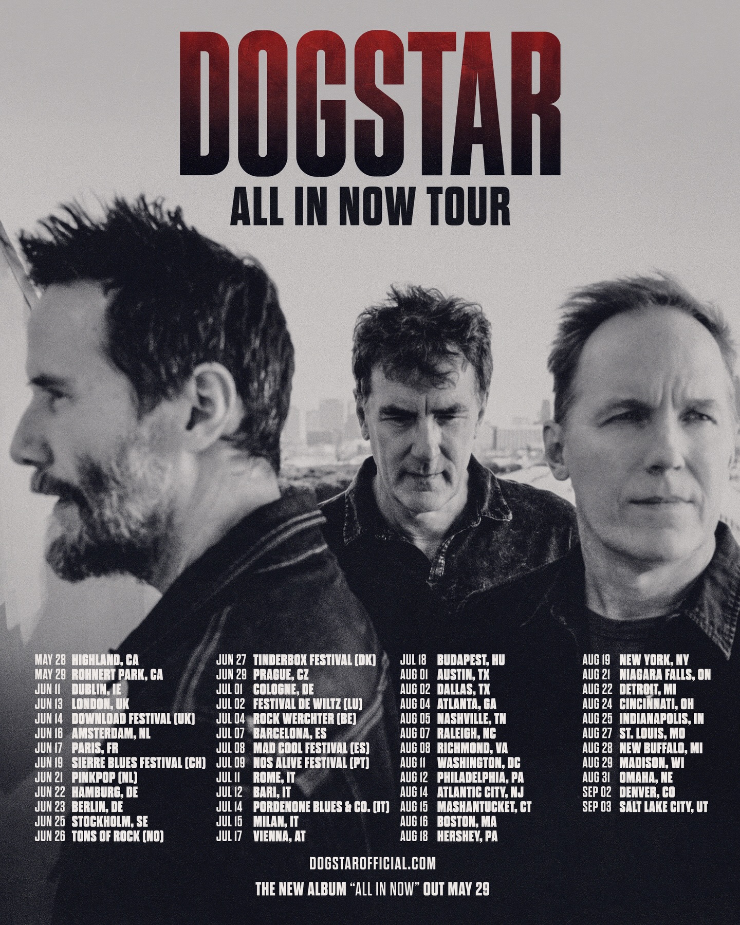 Dogstar All In Now Tour Poster 2026